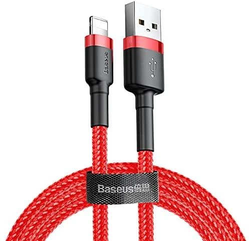 Baseus Cafule USB Lightning kabelis 2.4A 1m - Juoda / Raudona
