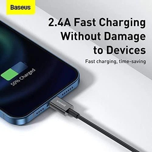 Baseus Superior serijos USB - Lightning kabelis 2.4A 1m - Juodas