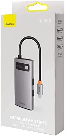 Jungčių stotelė / adapteris USB C kištukas - 4 rūšių jungtys Metal Gleam BASEUS