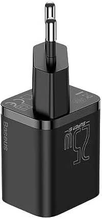 Baseus Super Si greitas įkroviklis 1C 25W su USB-C į USB-C kabeliu 1m - Baltas
