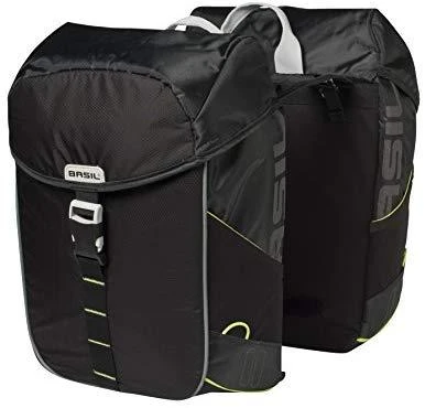Basil MILES DOUBLE BAG 32L Kelioninis maišelis, Užsegimas diržu, Neperšlampamas poliesteris, juodas (NAUJAS) - BAS-17751