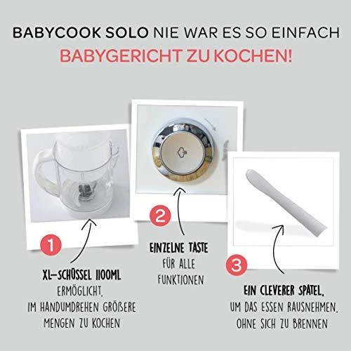Trintuvas-garintuvas 4in1 Beaba Babycook Solo, spalva: balta, sidabrinė