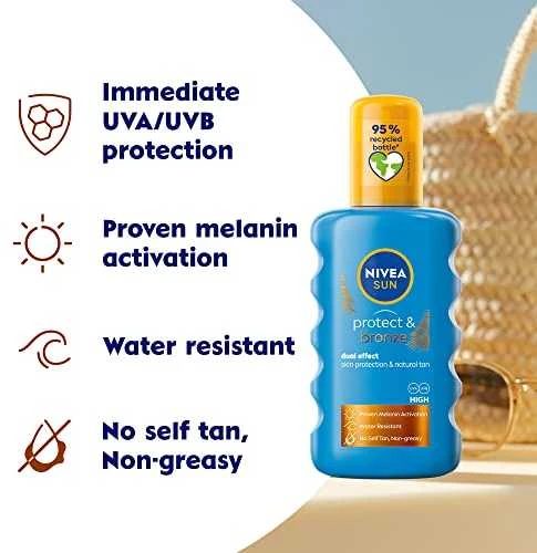 Nivea Sun Protect & Bronze Sun Purškiklis Sun Losjonas kūnui