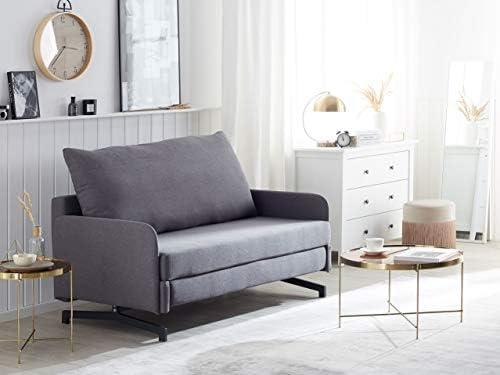Beliani Dvivietė išskleidžiama sofa BELFAST pilka
