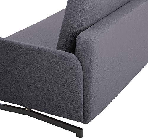 Beliani Dvivietė išskleidžiama sofa BELFAST pilka