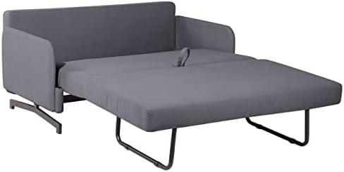 Beliani Dvivietė išskleidžiama sofa BELFAST pilka