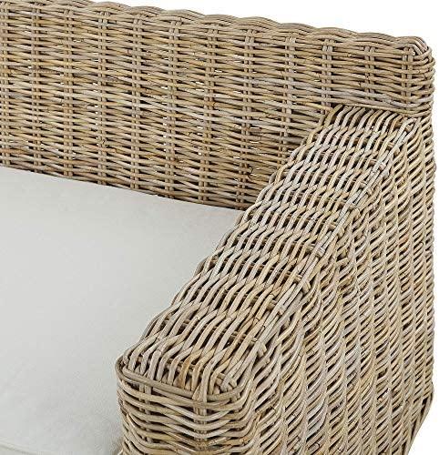Beliani Dvivietė lauko sofa ARDEA, Rattan, šviesiai ruda