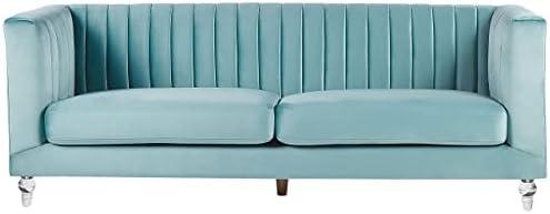 Beliani 3 vietų sofa ARVIKA aksominė mėlyna