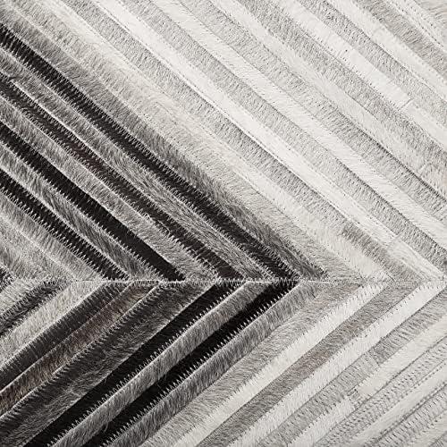 Beliani Kilimas AYTEPE pilkas 140 x 200 cm natūrali oda