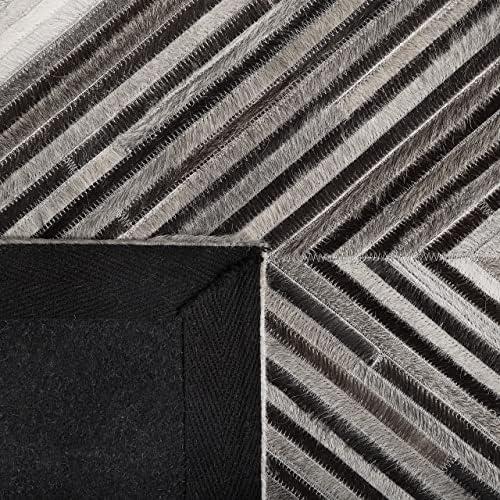 Beliani Kilimas AYTEPE pilkas 140 x 200 cm natūrali oda