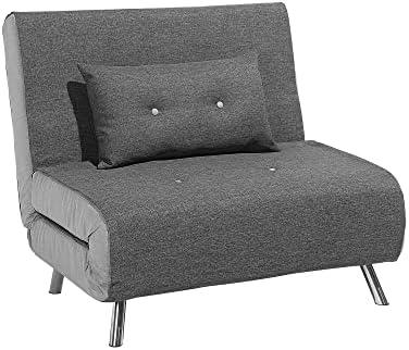 Beliani Viengulė išskleidžiama sofa FARRIS tamsiai pilka
