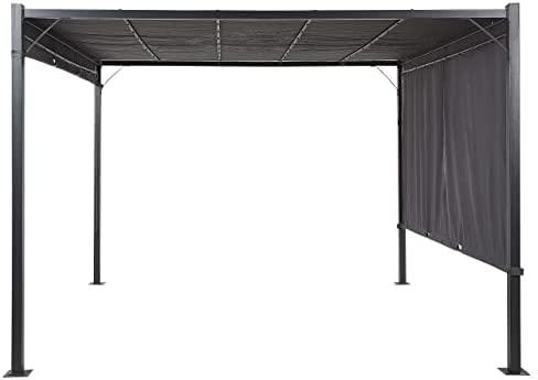Beliani Sodo pavėsinė su LED apšvietimu PARGA metalinė 310 cm x 310 cm tamsiai pilka