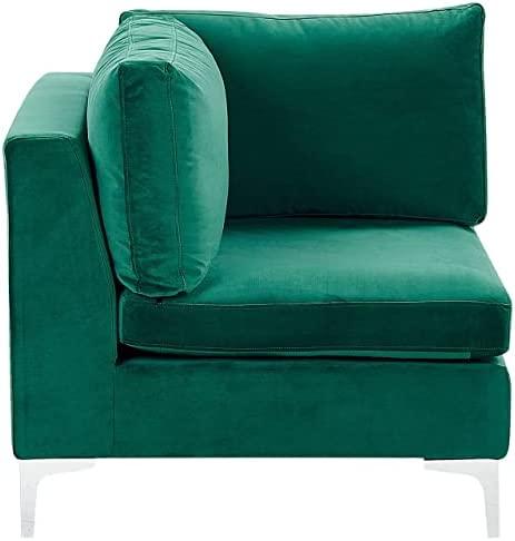 Beliani Trivietė modulinė sofa EVJA, žalias veliūras