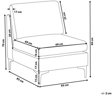 Sofa Beliani 1 vietos modulis EVJA žalias veliūras