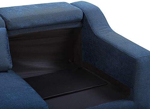 Beliani Keturvietė kampinė sofa GLOSLI tamsiai mėlyna, kairinė