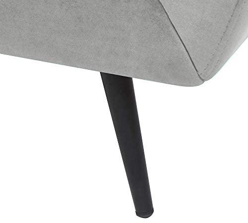 Beliani 3 vietų sofa LENVIK, veliūrinė, pilka
