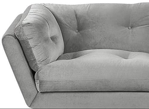Beliani 3 vietų sofa LENVIK, veliūrinė, pilka