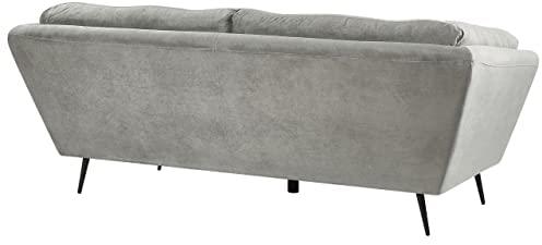Beliani 3 vietų sofa LENVIK, veliūrinė, pilka