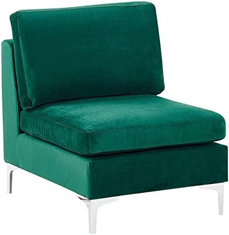 Beliani Modulinė U formos sofa 6 asmenims EVJA žalias veliūras
