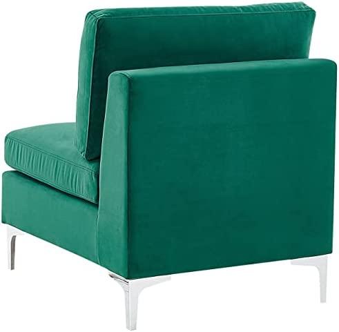 Beliani Modulinė U formos sofa 6 asmenims EVJA žalias veliūras