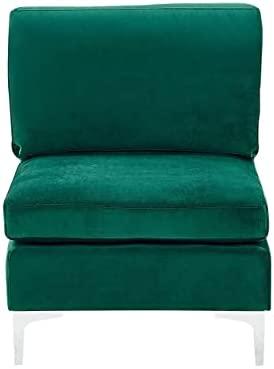 Beliani Modulinė U formos sofa 6 asmenims EVJA žalias veliūras