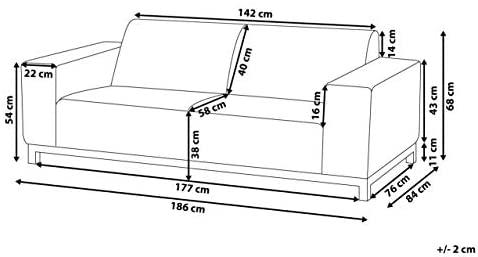 Beliani 2 vietų sodo sofa ROVIGO smėlio spalvos