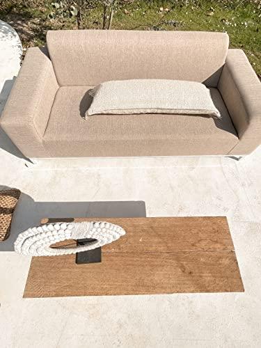 Lauko baldų komplektas Beliani 2 vietų sodo sofa ROVIGO smėlio spalvos