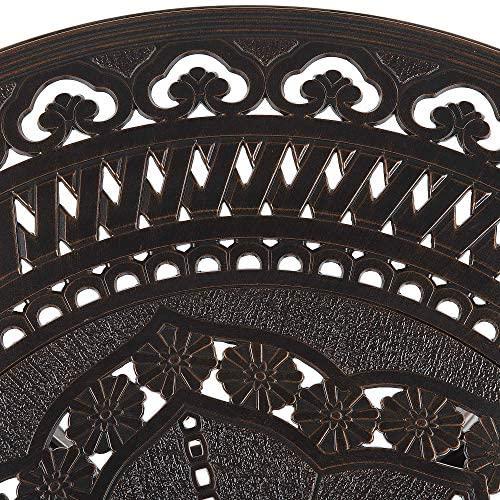 Beliani Sodo stalas SALENTO 102 cm metalinis tamsiai rudas