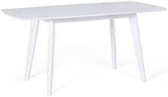 Beliani Išskleidžiamas valgomojo stalas SANFORD baltas 120/160 cm 80 cm