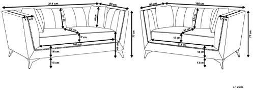 Sofa Beliani 5 vietų minkštų baldų komplektas GAULA, azuro veliūras