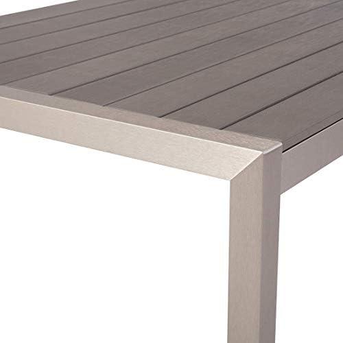 Beliani Sodo stalas VERNIO 180 cm 90 cm metalinis pilkas