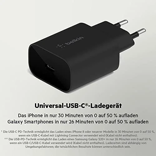 Įkroviklis Belkin Boost Charge USB-C PD 3.0 PPS 25W juodas