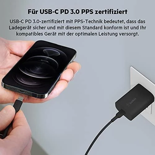 Įkroviklis Belkin Boost Charge USB-C PD 3.0 PPS 25W juodas