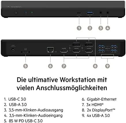 Belkin 4K 85W doko jungčių išdėstymo schema