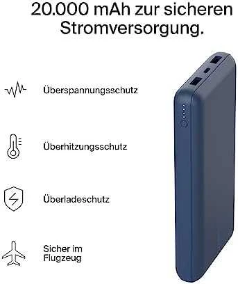 Išorinė baterija - Belkin 20000mAh, mėlyna