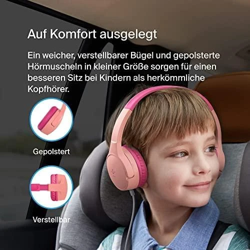 Ausinės Belkin Ausinės vaikams, su lankeliu ant galvos, rožinė