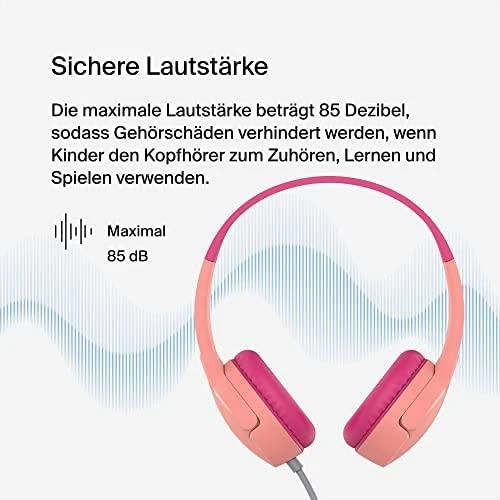 Ausinės Belkin Ausinės vaikams, su lankeliu ant galvos, rožinė