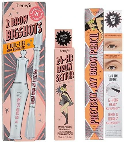 Benefit 2 Brow Bigshots Duo Set antakių priežiūros rinkinys (Precisely, My Brow pieštukas 4 Warm Deep Brown 0,08 g + 24H Brow Setter antakių gelis, 7 ml)
