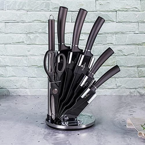 PEILIŲ RINKINYS STOVĖJE 8 VNT. BERLINGER HAUS METALLIC LINE Carbon Pro BH-2685