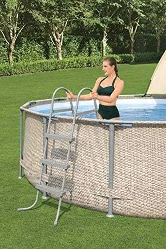 Baseinas su rėmu ir gaubtu 13FT 396x107 cm Power Steel BESTWAY