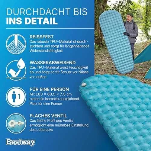 Bestway čiužinys AlpineLite miegmaišiui 183 x 63,5 x 7,5 cm 69613