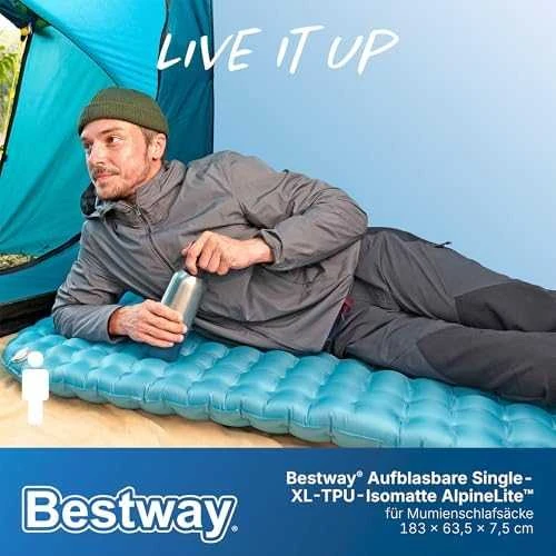 Bestway čiužinys AlpineLite miegmaišiui 183 x 63,5 x 7,5 cm 69613