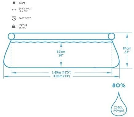 BESTWAY baseinas 3.96m x 84cm, 57376