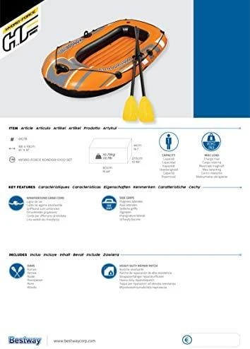 BESTWAY valtis su irklais, 61078