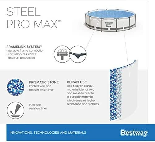 „BestWay Pool Steel Pro MAX“ baseino komplektas, apvalus, 366 x 100 cm