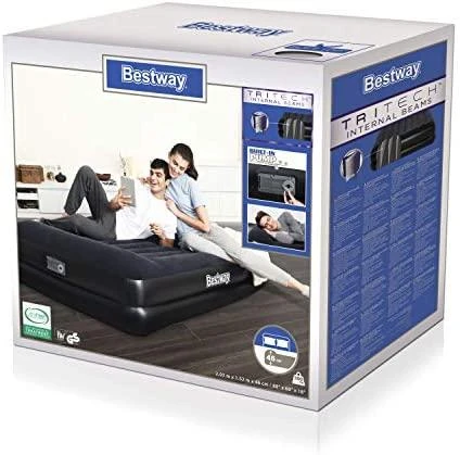 Bestway® Tritech Airbed Queen pripučiamas čiužinys su integruotu AC siurbliu 203x152x46 cm