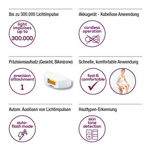 Depilatorius lazernis Beurer IPL 8500 Velvet Skin Pro