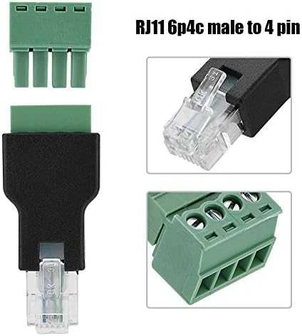 RJ11 6p4c male į 4 kontaktų terminalo adapterį