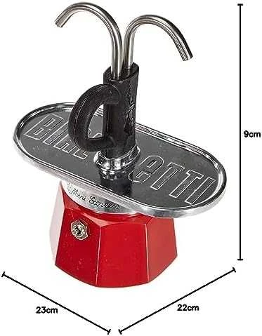 Bialetti Mini Express kavos virimo aparatas, raudonos spalvos, 2 puodeliai