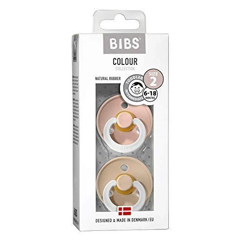 BIBS 6-18 mėn. čiulptukai COLOUR NIGHT, 2 vnt., Vanilla/Blush